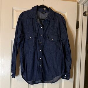 Banana Republic Western Style Indigo Denim Shirt